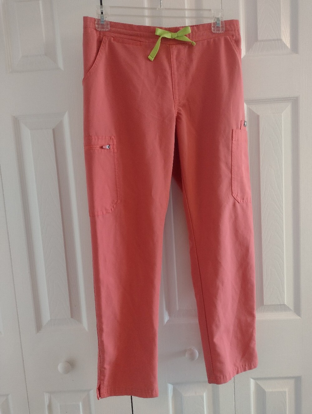 Figs Hot Coral Yola Skinny Scrub Pants Sz S - Picture 2 of 8